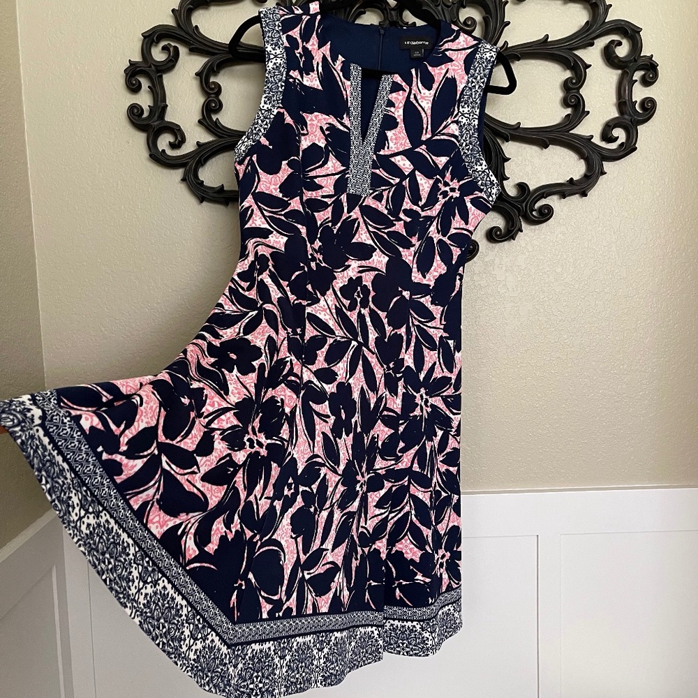 Liz Claiborne Floral Fit and Flare Sleeveless Dress Size 10 - Picture 1 of 16